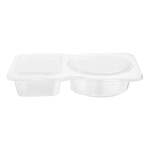 Futura 5 Ounce Snack Containers, 100 Microwavable Sauce Containers - 2 Compartments, Hinged Lid, Clear Plastic Portion Cups, For Condiments Or Dips - Restaurantware - size: 5 oz