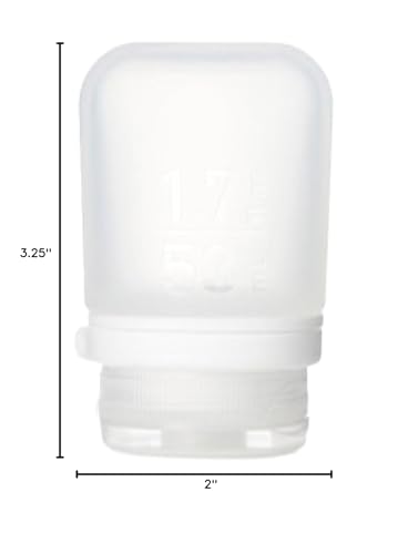 humangear GoToob+ (Small) | Refillable Silicone Travel Bottle | Locking Lid | Food-Safe Material | Clear, Small (1.7 fl.oz; 53ml) - color: Clear, size: 1.7 Ounces