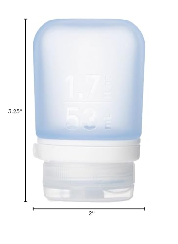 humangear GoToob+ (Small) | Refillable Silicone Travel Bottle | Locking Lid | Food-Safe Material | Blue, Small (1.7 fl.oz; 53ml) - color: Blue, size: 1.7 Ounces