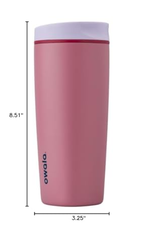 Owala SmoothSip Slider Insulated Stainless Steel Coffee Tumbler, Reusable Iced Coffee Cup, Hot Coffee Travel Mug, BPA Free 20 oz, Purple/Pink (Crochet Queen) (Pack of 8) - color: Crochet Queen, size: 20 Ounces (Pack of 8)