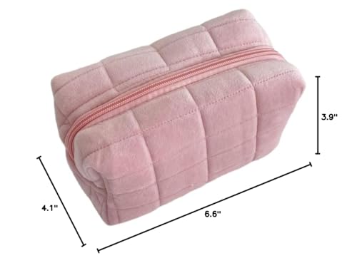 XPONNI Small Cosmetic Bag Cute Makeup Bag Y2k Accessories Aesthetic Make Up Bag Y2k Purse Cosmetic Bag for Purse (pink) - color: pink