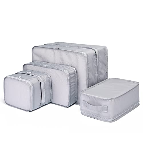 JJ POWER Travel Packing Cubes, Luggage Organizers with Shoe Bag - color: Grey