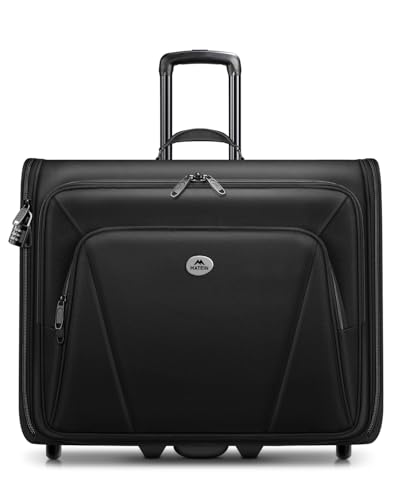 MATEIN Rolling Garment Bag with 2 Packing Cubes, Large Check-in Travel Garment Bags with 17.3 Inch Laptop Compartment, Wrinkle Free Wheeled Business Softside Suitcase Luggage for Men and Women, Black - color: Black, size: Large - Checked