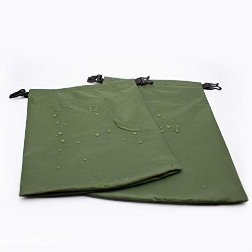 TRENDBOX Roll Top Waterproof Dry bag Kit Storage Compression Bag Sack Poch Packing Organizers Water Resistant Camping Travel - color: Set of 5 - ForestGreen