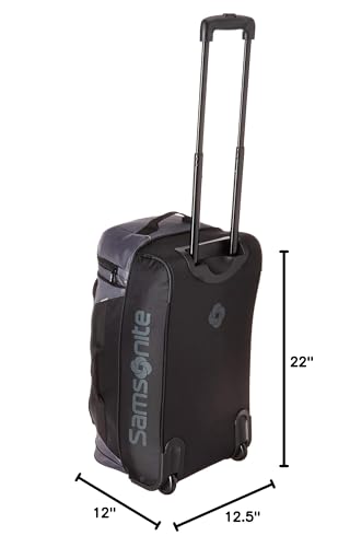 Samsonite Andante 2 Wheeled Duffel Bag – 22-Inch Durable Rolling Luggage with Inline Skate Wheels, Push-Button Handle & Spacious Compartments – Travel-Friendly and Lightweight - Moss Green/Black - color: Riverrock/Black, size: 22-Inch
