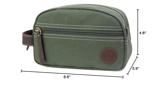 Timberland Men's Toiletry Bag Canvas Travel Kit Organizer - color: Olive