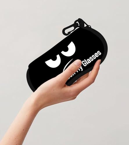 Sunglasses Case Soft Glasses Cases for Women Pouch Eyeglass Bag Eye Glass Kids Girls Sun Glasses Cute Kawaii - color: Angry Face
