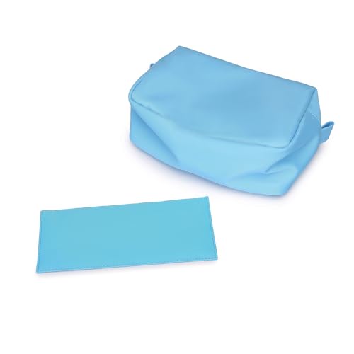 Organizer Bag Lightweight Cosmetic Bag with Ring Clasp Perfect Travel Makeup Bag for Women nylon Stand Up Design (Sky Blue/Nylon) - color: Sky Blue/Nylon