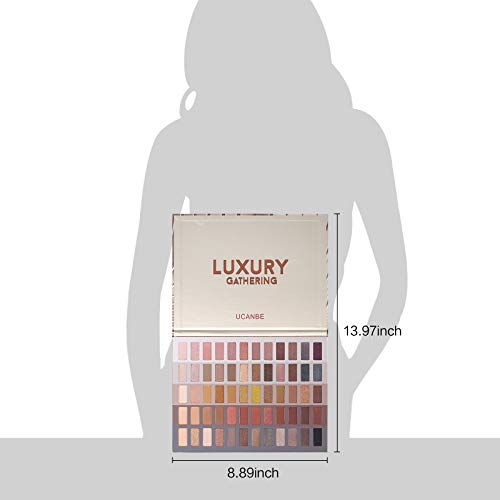 UCANBE 60 Colors Naked Eyeshadow Palette, Warm Neutral Nudes Makeup Pallet, Natural Matte Glitter Shimmer Smokey Eye Shadows Halloween Cosmetic Gift Set - color: Naked Nudes