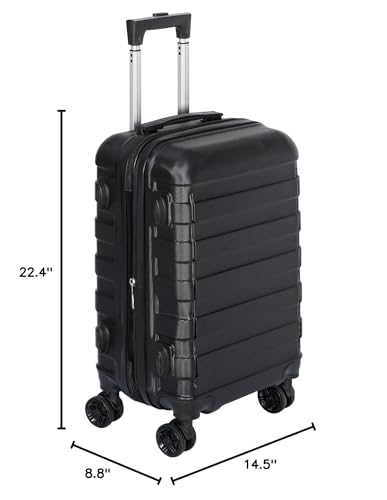 SUPER DEAL 21 Inch Carry On Luggage with Spinner Wheels, Expandable Hardside Suitcase Height Adjustable Durable Rolling Luggage with Porable Handle and Side Feet for Business Trips and Travel, Black - color: Black
