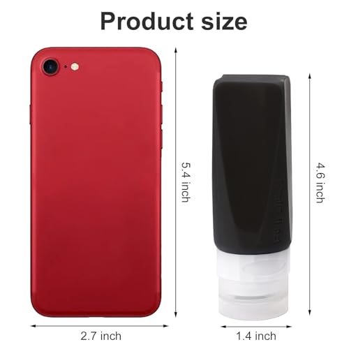Travel Bottles Leak Proof,3 oz TSA Approved Silicone Squeezable, Refillable Containers Set for Toiletries Shampoo Conditioner Lotion (travel bottles black) - color: Black