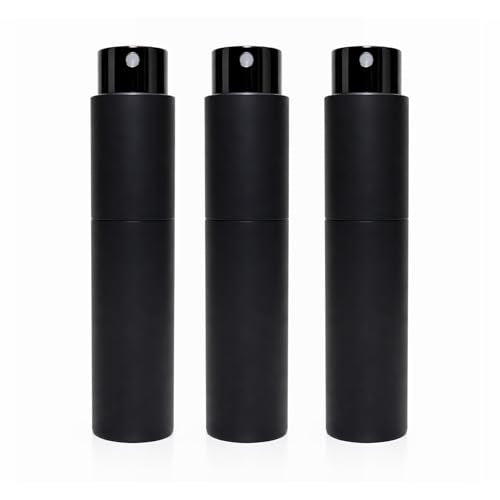 Travel Perfume Bottle Refillable 10ml 3-Pack Twist Up Cologne Atomizer - color: Black,black,black
