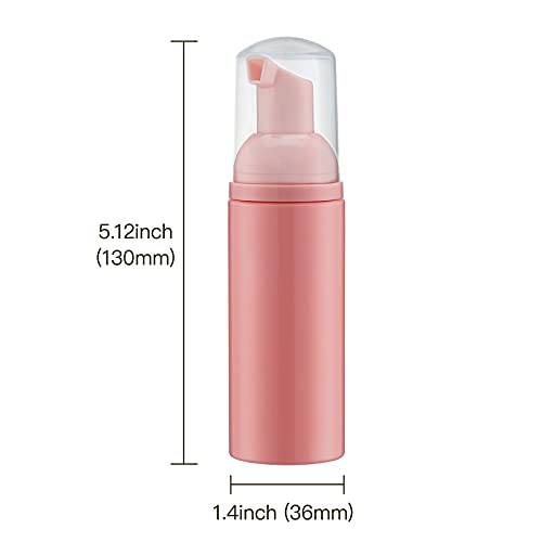 Tekson Foam Pump Bottle (Pink), Empty Travel Size Foam Dispenser Pump for Soap Shampoo, Lash Cleanser(60ml, 3PCS) - color: Pink, size: 3pcs