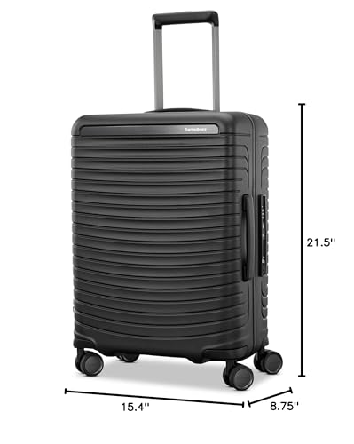 Framelock Max 21” Carry-On Hardshell Zipperless Luggage - Highly Secure Integrated Eazylock™ Mechanism - RightHeight™ Adjustable Handle System - 360° Spinner Wheels - Airline Approved - Asphalt Black - color: Black, size: Carry-on Spinner