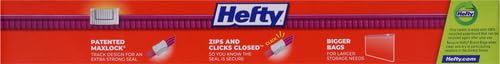 Hefty Slider Jumbo Storage Bags, 2.5 Gallon Size, 12 Count (Pack of 2) - size: 12 Count (Pack of 2), style: Jumbo Bag (2.5 Gallon)
