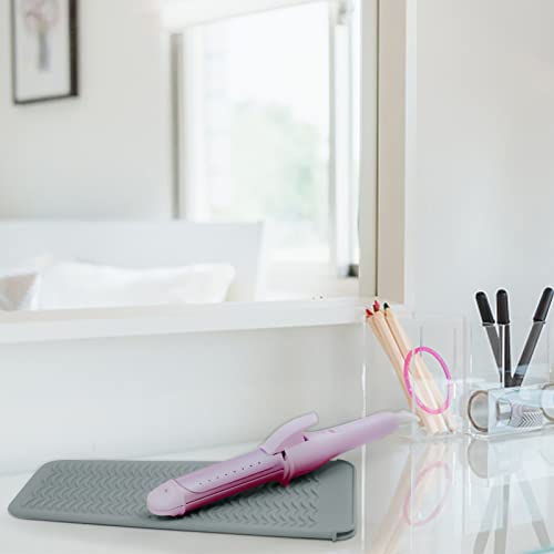 1Pack Silicone Heat Resistant Mat Pouch for Hair Straightener, Curling Iron, Flat Iron and Hot Hair Tools Grey - color: Grey, size: 1 Pack