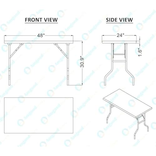 Premium Quality Stainless Steel Open Base Folding Utility Table - Folding Work Table for Commercial Kitchen, Restaurant, Hotel and Garage - NSF (24" x 48") - size: 24" x 48"