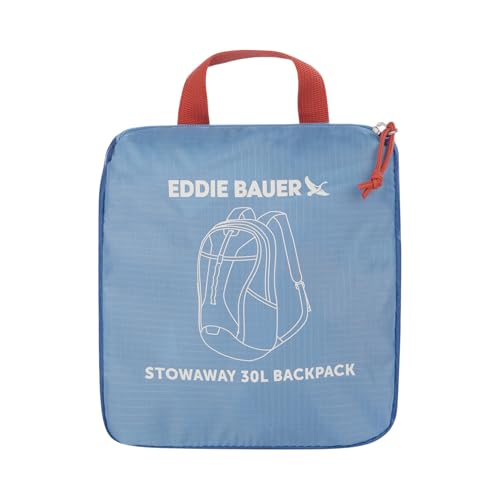 Eddie Bauer Stowaway Packable Backpack | Travel | Outdoor | Lightweight | Foldable | Durable | Ripstop Polyester | 30L - Coast Blue - color: Coast Blue, size: 30L