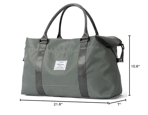 Travel Gym Bag for Women, LANBX Tote Bag Carry on Luggage Sport Duffle Weekender Overnight Bags with Wet Pocket (B-Olive Green) - color: B-Olive Green