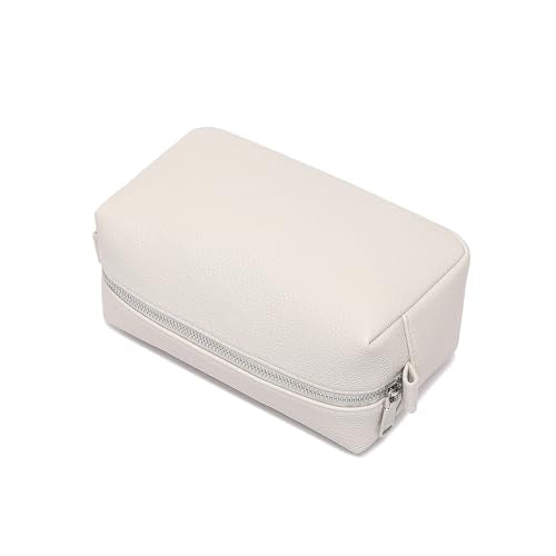 PU leather Organizer Bag Lightweight Cosmetic Bag with Ring Clasp Perfect Travel Makeup Bag for Women (French Oak/PU) - color: French Oak/PU