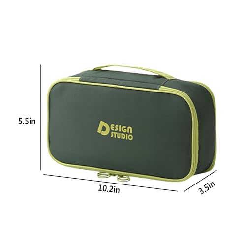 Portable Underwear Bra Storage Bag Waterproof Travel Organizers Multi-Layer Toiletry Packing Cube - color: Green