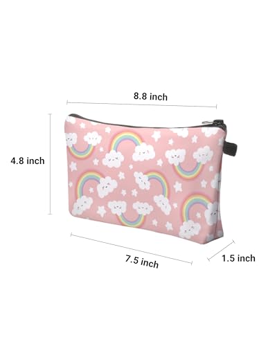 Cute Travel Makeup Bag Cosmetic Bag Small Pouch Gift for Women (Cloud Rainbow) - color: Cloud Rainbow