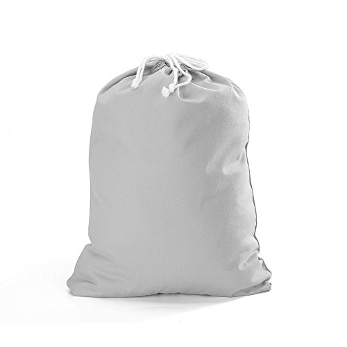 100% Cotton Canvas Travel Laundry Bag, 2-Pack (Large, Light Grey) - color: Light Grey, size: Large