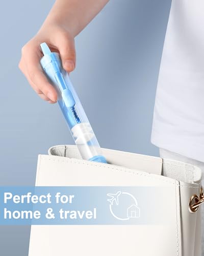 2 Pcs Travel Toothbrush Kit Fold Built-in Toothbrushes Set, Soft Bristles for Travel Camping School Business Trip (Blue, White) - color: Blue,white