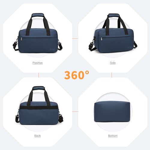 Kono Small Travel Duffel 14L Under Seat Carry-On Sports Tote Gym Bag - 13.78"x7.87"x7.87" Navy - color: Navy, size: S (13.78inx 7.87in x7.87in)-14L