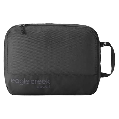 Eagle Creek Pack-It Reveal Clean/Dirty Cube M - Water-Resistant Dual Compartment Packing Cube With Internal Divider for Clean & Dirty Clothes - Travel Essentials - Black - color: Black - Reveal (New)
