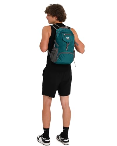 WATERFLY Small Lightweight Packable Backpack: 20l Ultra Light Foldable Travel Hiking Camping Daypack Day Pack for Man Woman - color: Green3