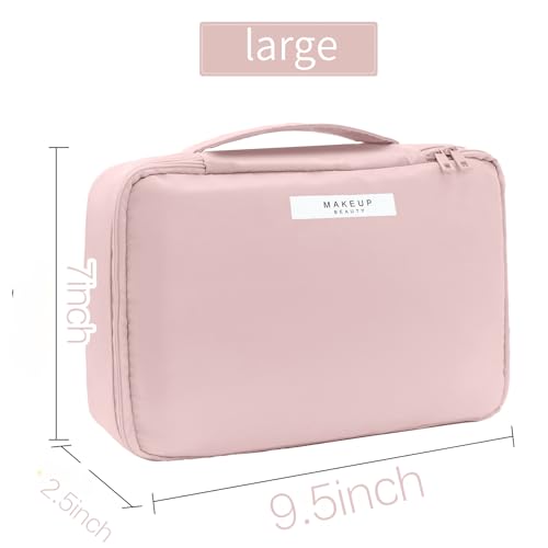 Queboom Travel Makeup Bag Cosmetic Bag Makeup Bag Toiletry bag for women and men(Pink) - color: Pink