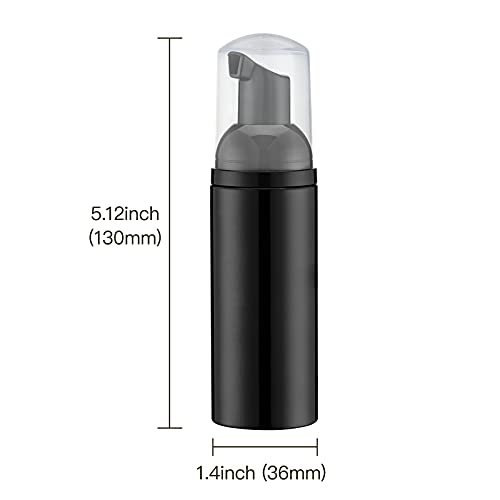 Tekson Soap Foam Bottle (Black Pump), Empty Travel Foaming Lash Shampoo for Cleanser, Dispenser (60ml, 2 fl oz) - color: Black, size: 3pcs
