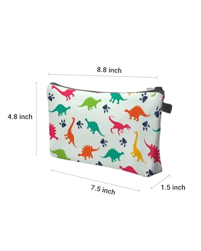 Cute Travel Makeup Bag Cosmetic Bag Small Pouch Gift for Women (Dinosaur Light Mint) - color: Dinosaur Light Mint
