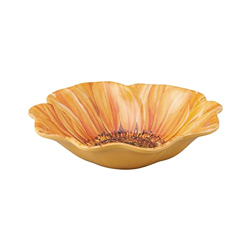 UPware 12 Piece Sunflower Melamine Dinnerware Sets, Outdoor Dishes Set, Plates and Bowls Sets, Service for 4, Yellow - color: Sunflower