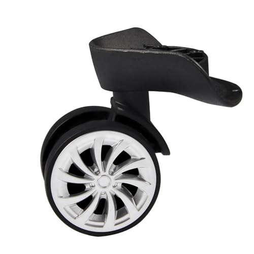 Yosoo Health Gear Luggage Suitcase Wheel Replacement, 1 Pair Spare Suitcase Wheels Dual Roller Swivel Wheel, Mute Double Row Suitcase Wheels Black Suitcase Wheels Repair Kit