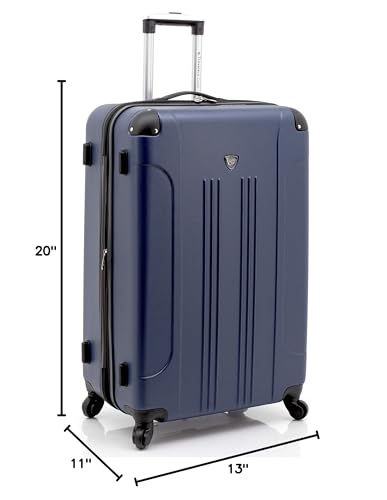 Travelers Club Chicago Hardside Expandable Spinner Luggage, Navy Blue, 3 Piece Set - color: Navy Blue, size: 3 Piece Set