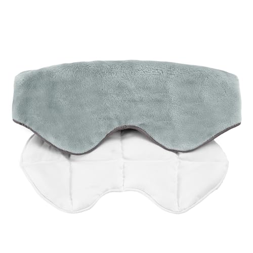 Sivio Weighted Eye Mask for Sleeping, Cooling & Cozy Reversible Blackout Sleep Mask for Women & Men, Microwave Freezable Heavy Blindfold for Airplane, Travel, Meditation, 0.55lb, Grey - color: Grey