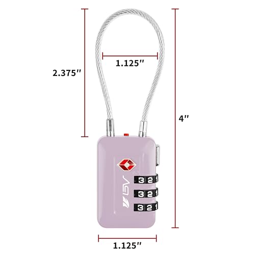 TSA Accepted Luggage Travel Lock, Set-Your-Own Combination Lock for School Gym Locker, Luggage Suitcase Baggage Locks, Filing Cabinets, Toolbox, Case (Purple, 2 Pack) - color: Purple, size: 2 Pack