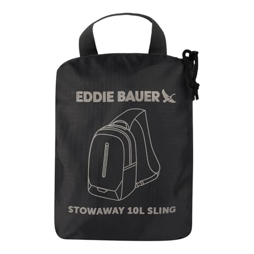 Eddie Bauer Stowaway Packable Sling Bag | Foldable | Travel | Outdoor | Lightweight | Compact | Everyday Carry | Ripstop Nylon | 10L - Dark Smoke - color: Dark Smoke