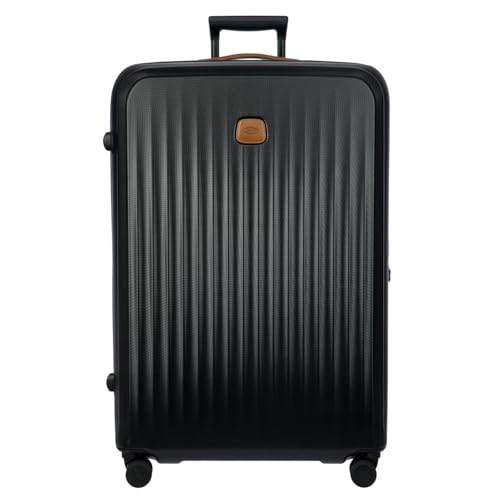 Bric's Taormina Ultra-Light Checked Luggage – Expandable Hard Shell Suitcase with TSA Lock, Anti-Tamper Zippers & 360 Spinner Mobility Wheels - 32 Inch, Black - color: Black, size: Checked-Extra Large