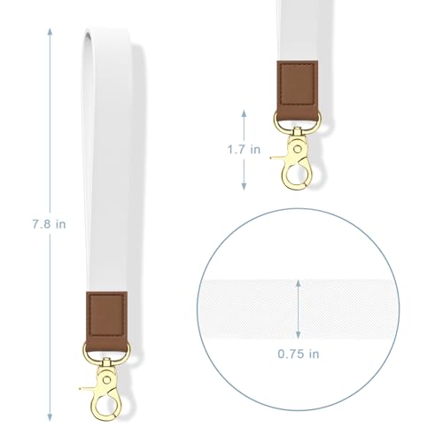 Aiawoxc Credit Card Holder, Small RFID Wallet Slim Leather Card Organizer Case with Zipper and Wristlet Strap, White - color: A-White, size: Wrist Strap
