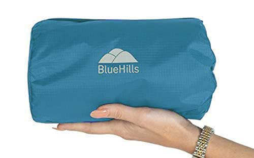 BlueHills Ultra Compact Travel Blanket in Portable Case Premium Soft Large Airplane Blanket Flight Essentials for Car Plane Train Hotel Layover Peacock Teal C004 - color: C004-teal
