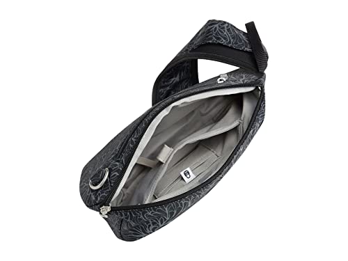 Baggallini Medium Sling Backpack - 9"x11" Lightweight Sling Bag with Convertible Adjustable Shoulder Strap - color: Midnight Blossom
