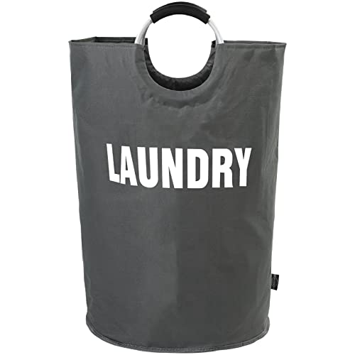 DOKEHOM 160L XX-Large Laundry Basket (7 Colors), Collapsible Laundry Bag, Foldable Laundry Hamper, Folding Washing Bin (Dark Grey, XXL) - color: Dark Grey, size: 160L
