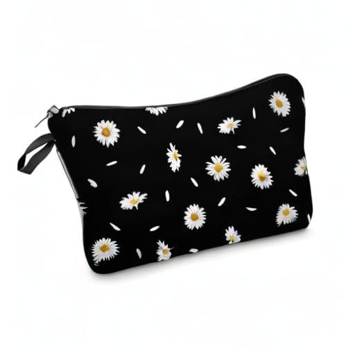 Deanfun Cosmetic Bag for Women, Durable Polyester Makeup Bag Organizer Travel Waterproof Roomy Accessories Daisy Purse Bag Gifts(52366) - color: 52366