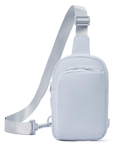 CHOLISS Small Crossbody Bags for Women and Men, Sling Bag for Women and Men Trendy, Fanny Packs Chest Bag with Extended Strap - color: Blue Grey