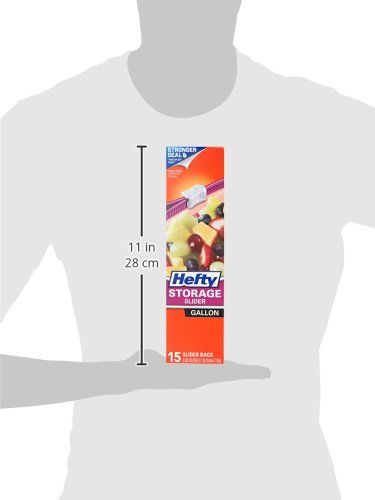 Hefty Slider Storage Bags, Gallon, 15 Count (Pack of 2) - size: 15 Count (Pack of 18)