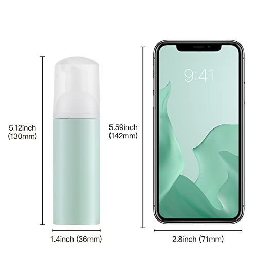 Tekson 3 PCS Soap Foam Bottle (2 oz), Empty Travel Foaming Lash Shampoo for Cleanser, Dispenser (Green) - color: Green, size: 3pcs