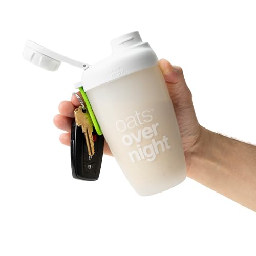 Oats Overnight Shaker Bottle – Leakproof Shaker Cup with Secure Screw Cap & Fill Line, Dishwasher Safe – Mixing Cup, Protein Shakes, Oatmeal, Breakfast On-the-Go & Travel - color: Green